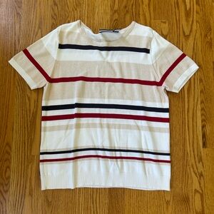 Vintage Liz Claiborne Striped Crew Neck Sweater
